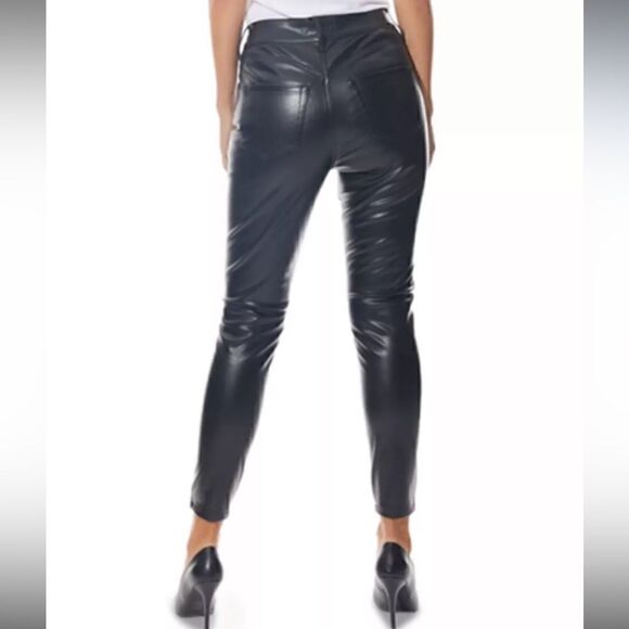 New DOLLHOUSE Juniors' Vegan Leather High Rise Skinny Jeans Black pants Size 0… - Picture 2 of 7